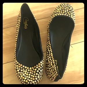 Candies gold studded ballet flats size 9
